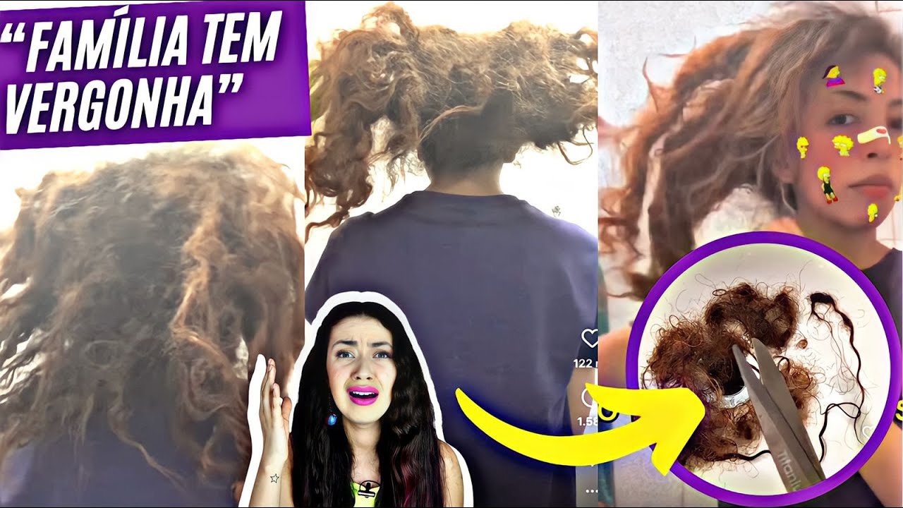 CABELO 2 MESES SEM PENTEAR! TUDO EMBOLADO TEVE QUE CORTAR 😭