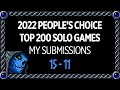 2022 People's Choice Top 200 Solo Games | My Votes (15-11) Part 2
