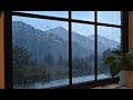 Heavy Rainstorm on Window for Deep Sleep ⛈️ Gök Gürültülü Yağmur Sesi (Dark Ambience)