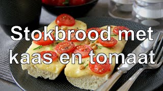 Baguette with cheese and tomato