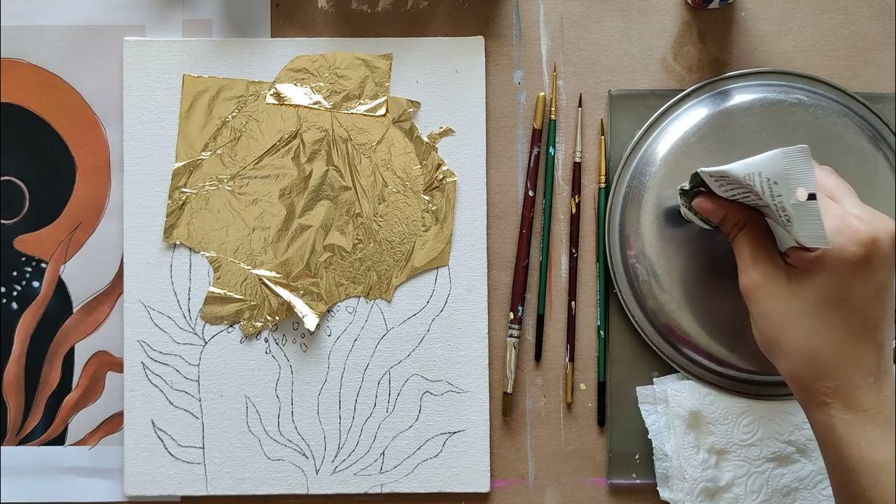 FREE Tutorial GOLD FOIL Painting Art Canvas Design Studio YouTube free-tutorial-gold-foil-painting-art-canvas-design-studio-youtube