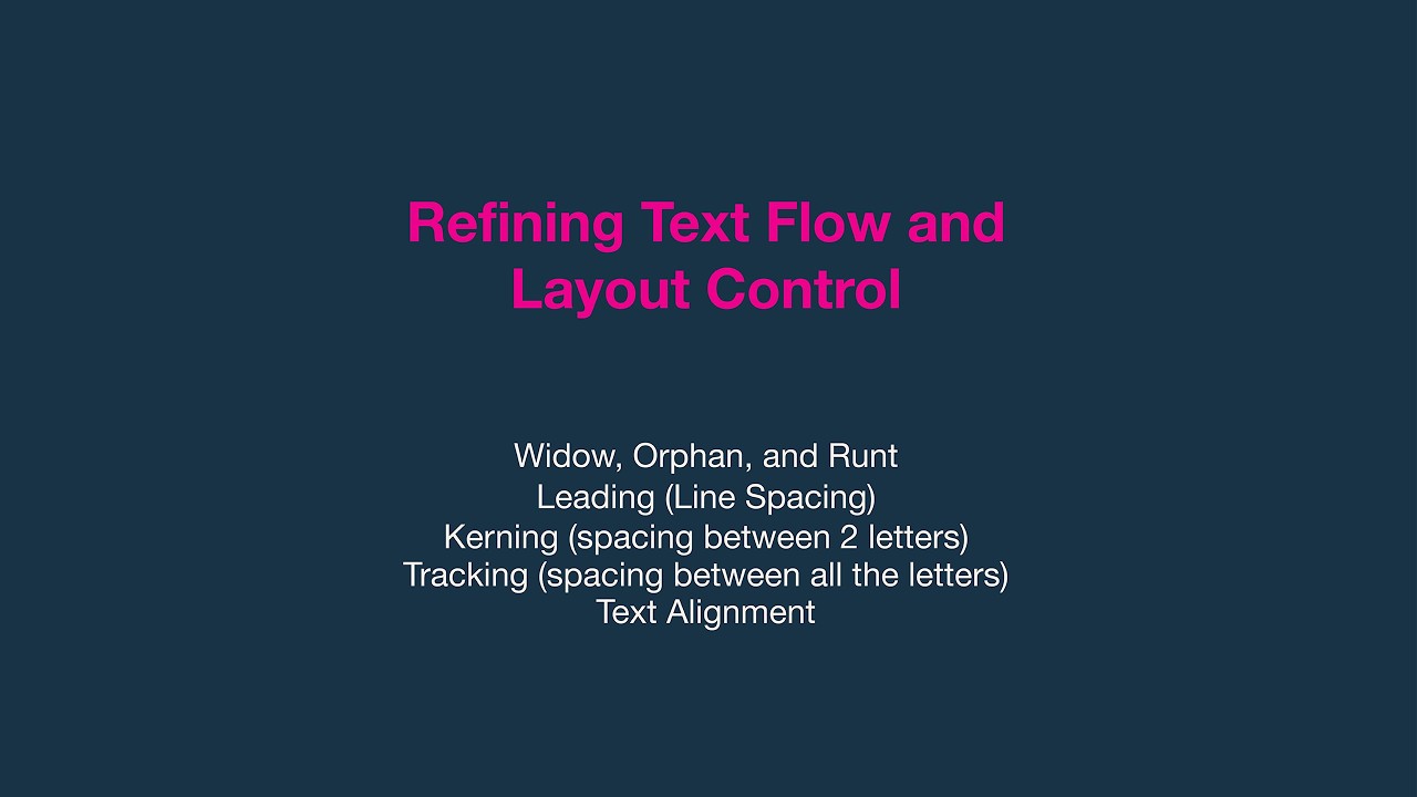 Refining Text Flow and Layout Control - YouTube