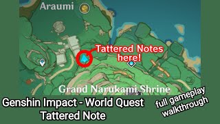 Genshin Impact - Inazuma World Quests: Shuumatsu Gaiden, Tattered Notes (Gameplay Walkthrough)