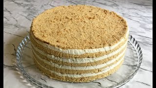 Торт из 4-х Ингредиентов / Торт Без Выпечки Слоями / Торт из Печенья / Without Baking Cake