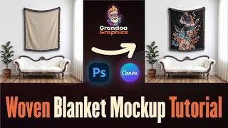 How To make Throw Woven Blanket Mockup in Canva & Photoshop