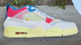 REAL VS FAKE  MADE IN CHINA AIR JORDAN 4 UNION GUAVA ICE BOTH MADE IN CHINA 