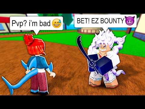 Pretending to Be a Noob, Then DESTROYING Pros in Blox Fruits