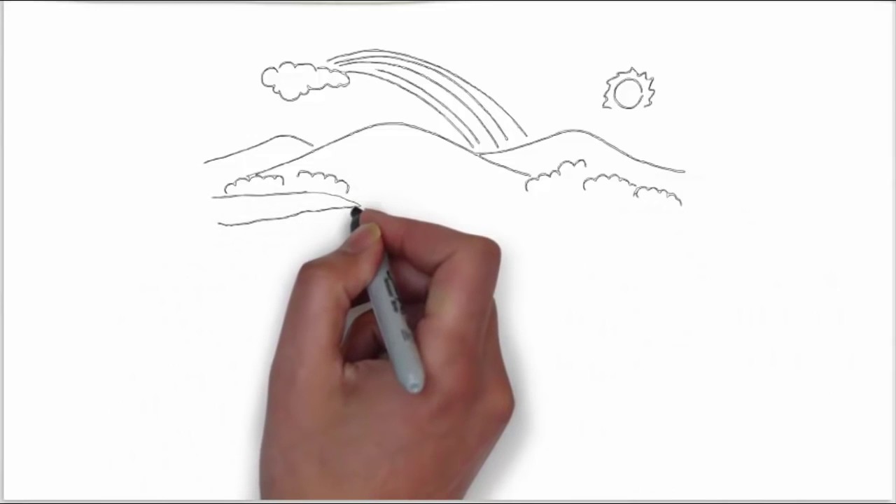 Cara Mudah Menggambar Air Terjun How To Draw Waterfall Youtube