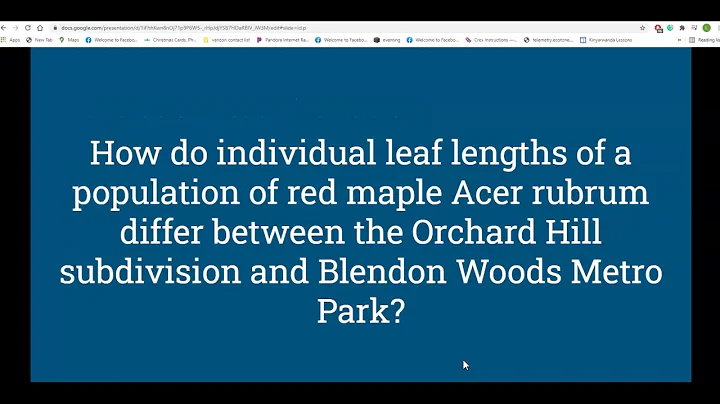 Final Ecology Research Presentation: A Comparative...
