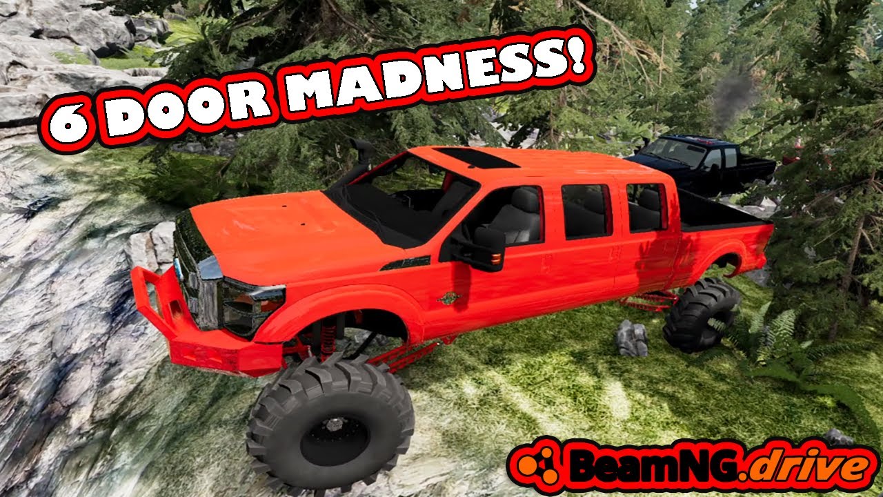 BeamNG.drive MP BOOST BUILDING 6 DOOR FORD POWERSTROKE UP STEEP ROCKS