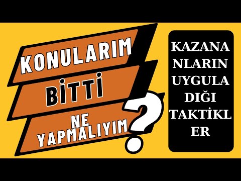 KONULARIM BİTTİ, ŞİMDİ
