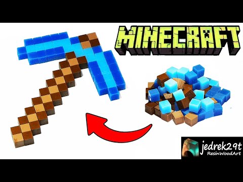 Minecraft Diamond Pickaxe from Epoxy Resin / ART RESIN
