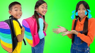 School Showdown: Pop It Backpacks \& Magical Toys with Wendy