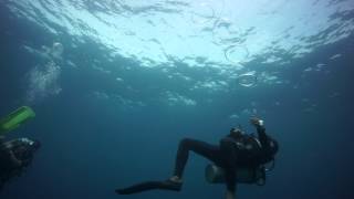 ...blowing scuba bubble rings in Bali...