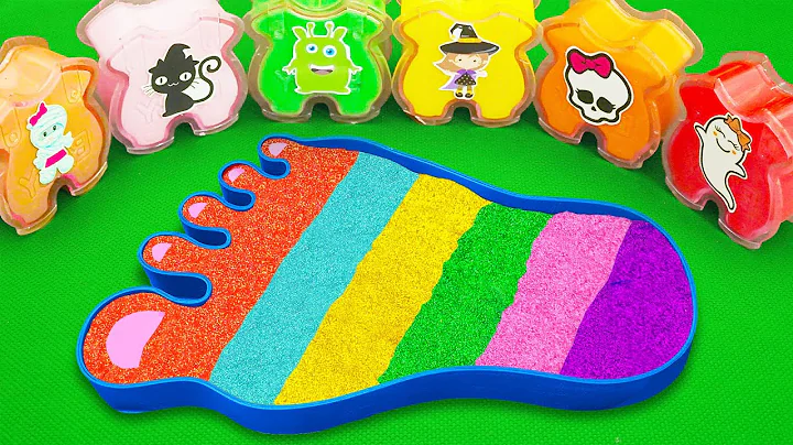 Numberblocks – Looking Rainbow Slime with Piping Bags! Satisfying Slime Videos, ASMR coloring