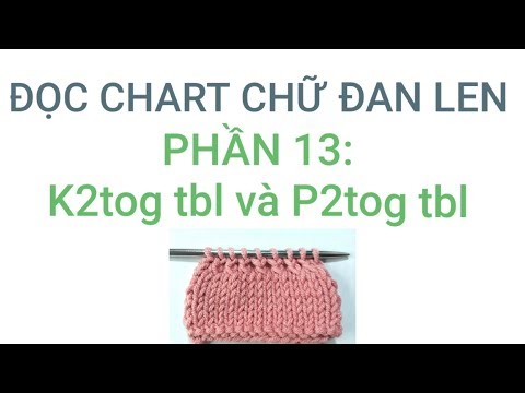 Đọc Chart Chữ Đan Len - Phần 13: Mũi K2tog tbl  Và Mũi P2tog tbl / Knitting Pattern