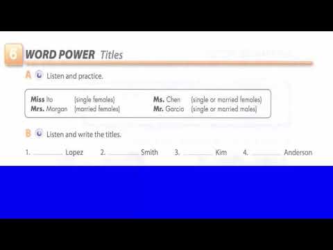 Unit 1 6 Word Power Titles B 4 Page  Listen and Write the titles Interchange Intro