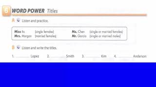 Unit 1 6 Word Power Titles B 4 Page  Listen and Write the titles Interchange Intro