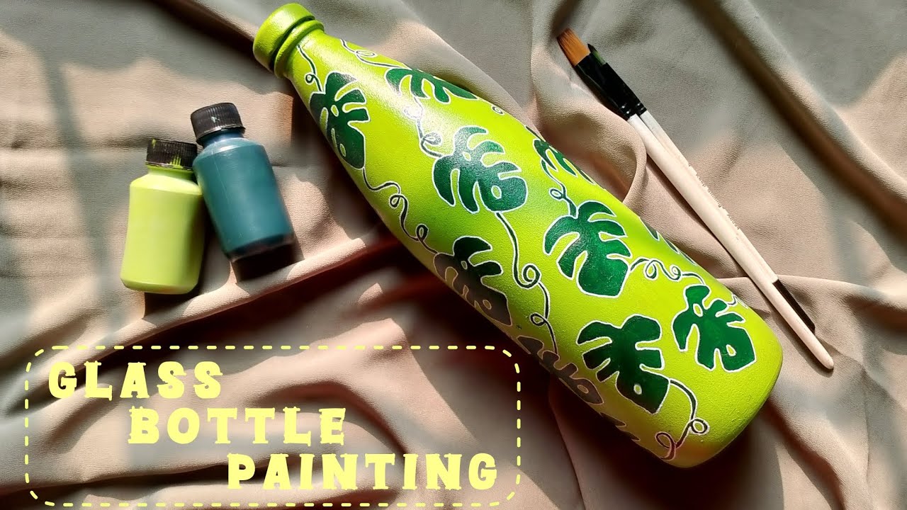 Glass Bottle Painting | Bottle Art | Painting On Glass | Easy Glass ...