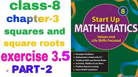 8th class chapter- 3 Exercise 3.5 (part- 2) start up mathematics viva education