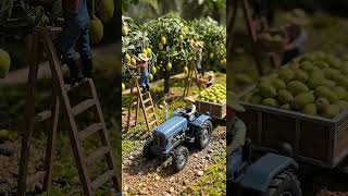 Miniature Mango Farming 🍋🚜 Tiny Tractor Harvest Magic #shorts#exe#mahacommunity #halo