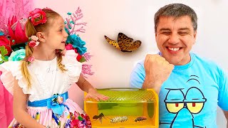 Nastya learn insects with her dad. Educational and useful video for children