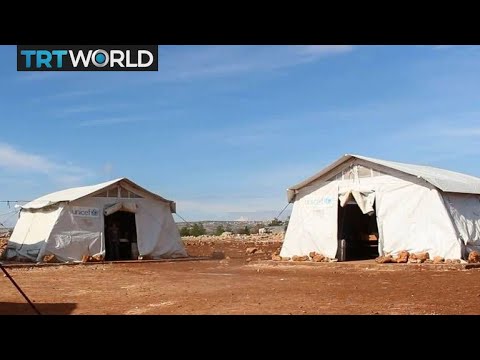 The War in Syria: Displaced Syrian students attend class in tents