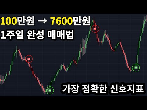   1주일만에 100만원 7600만원 가장 정확한 매매 신호봇을 이용한 코인매매법 분석