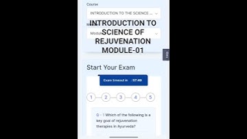 Introduction to science of Rejuvenation Module-01 Answer key #electives #Ncism #BAMS