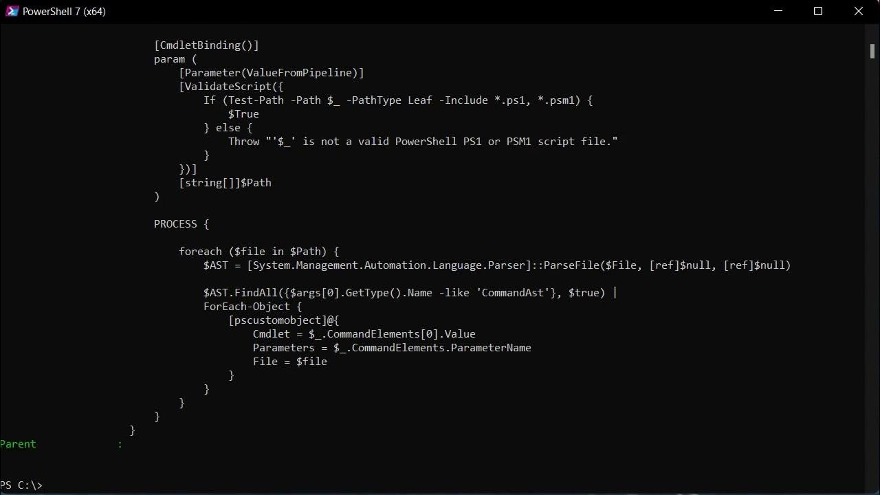 Use the Abstract Syntax Tree (AST) to list parameters and variables in ...