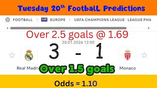 Top Football Predictions Today 20th January 2026/ Best Tips and Correct scores