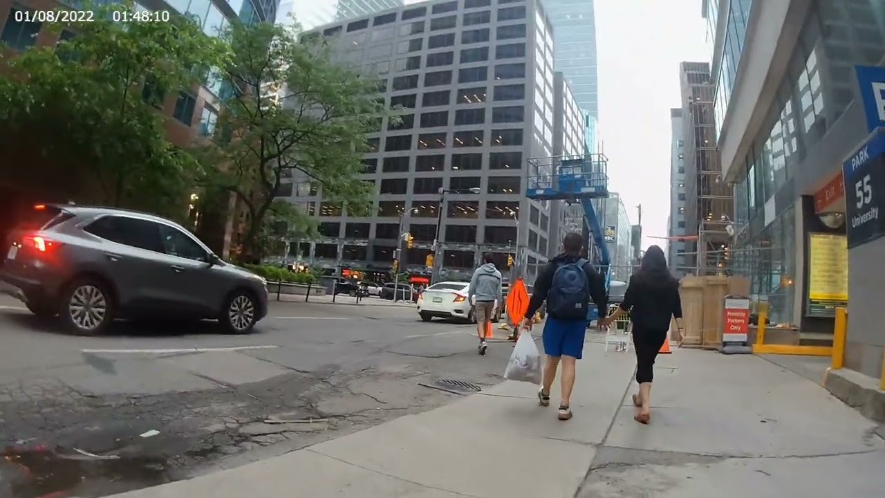 Walking to St Andrew Subway Station with Electric Scooter 
