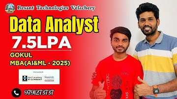 How I Got ₹7.5 LPA Job After Data Analytics Course Training in Chennai | Besant Technologies Review