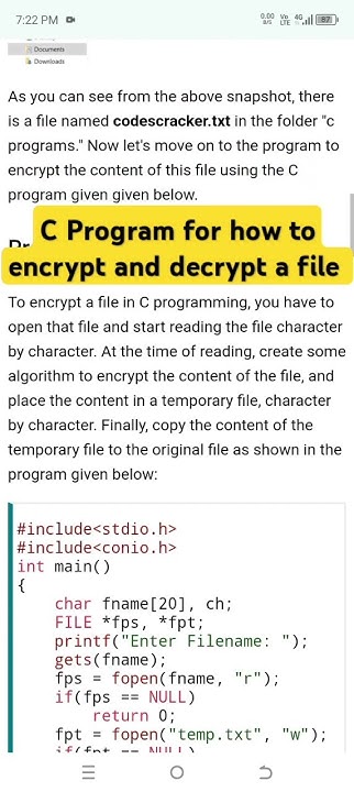 C Program for how to encrypt and decrypt a file - YouTube