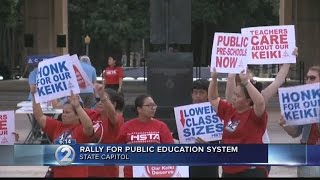 Hundreds rally for changes to public education system