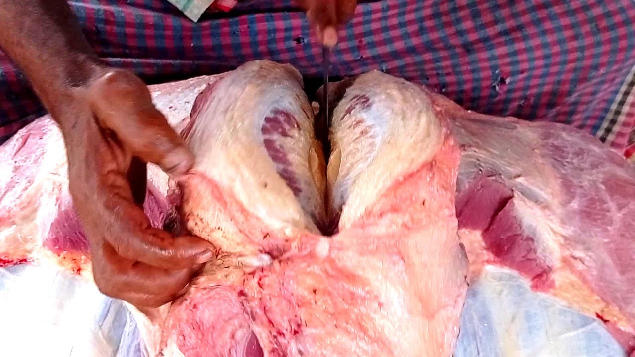 Amazing fastest workers meat cutting skills, Butcher cow meat cutting in beef market, Cut of beef
