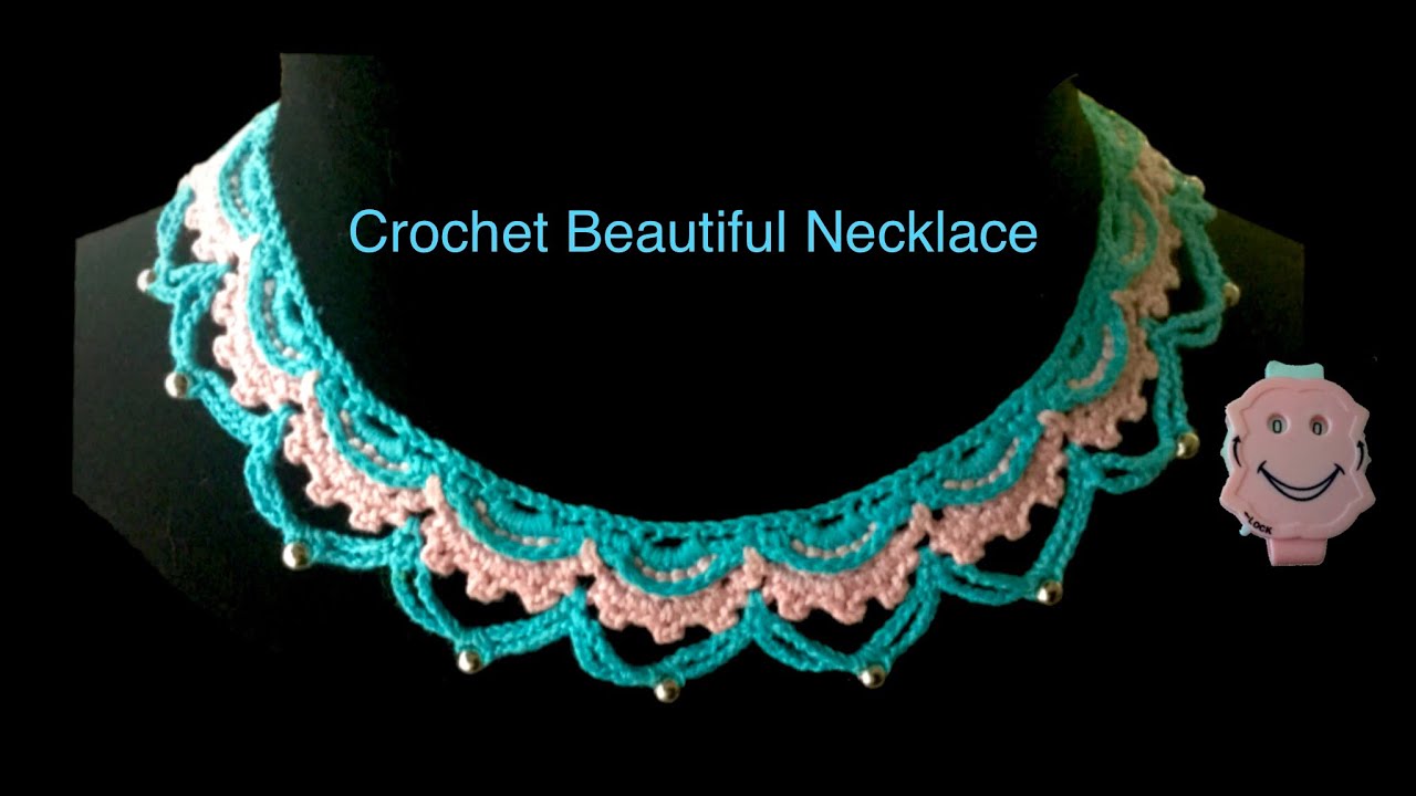 How to Crochet Beautiful Lace Necklace - YouTube