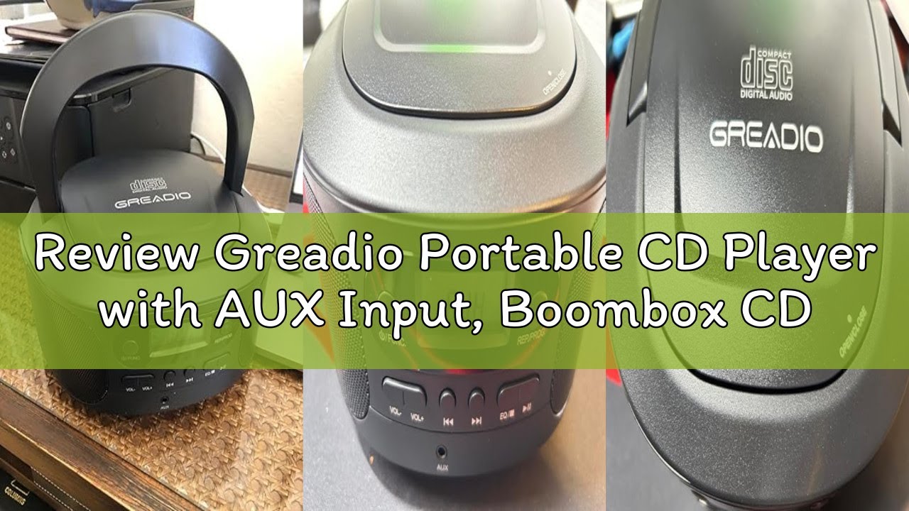 Review Greadio Portable CD Player with AUX Input, Boombox CD Player with Speakers, CD/CD-R/CD-RW Com