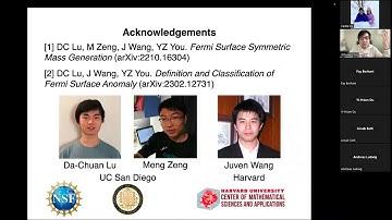 Yi-Zhuang You (UCSD): Fermi Surface Anomaly and Symmetric Mass Generation @ UCSB 3/31/2023