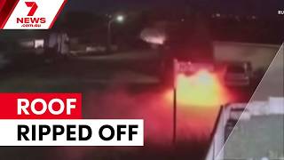 Car crashes through roof of Perth home | 7NEWS