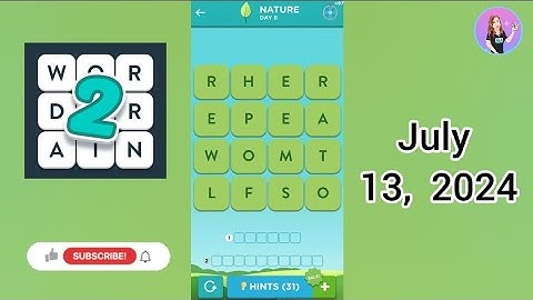 WordBrain 2 Nature Event Day 6 July 13, 2024 Solution