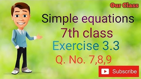 7th class||maths||simple equations||exercise 3.3