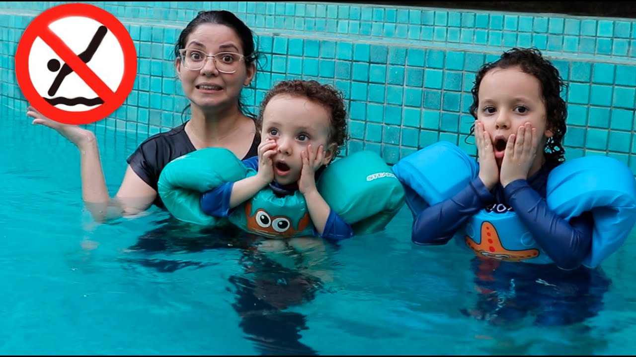 REGRAS DE CONDUTA PARA CRIANÇAS NA PISCINA   Cadu Pontes Learn Rules of Conduct for Children in Pool