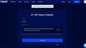 COINRULE Liquid Tutorial - How to create and set up your API Token