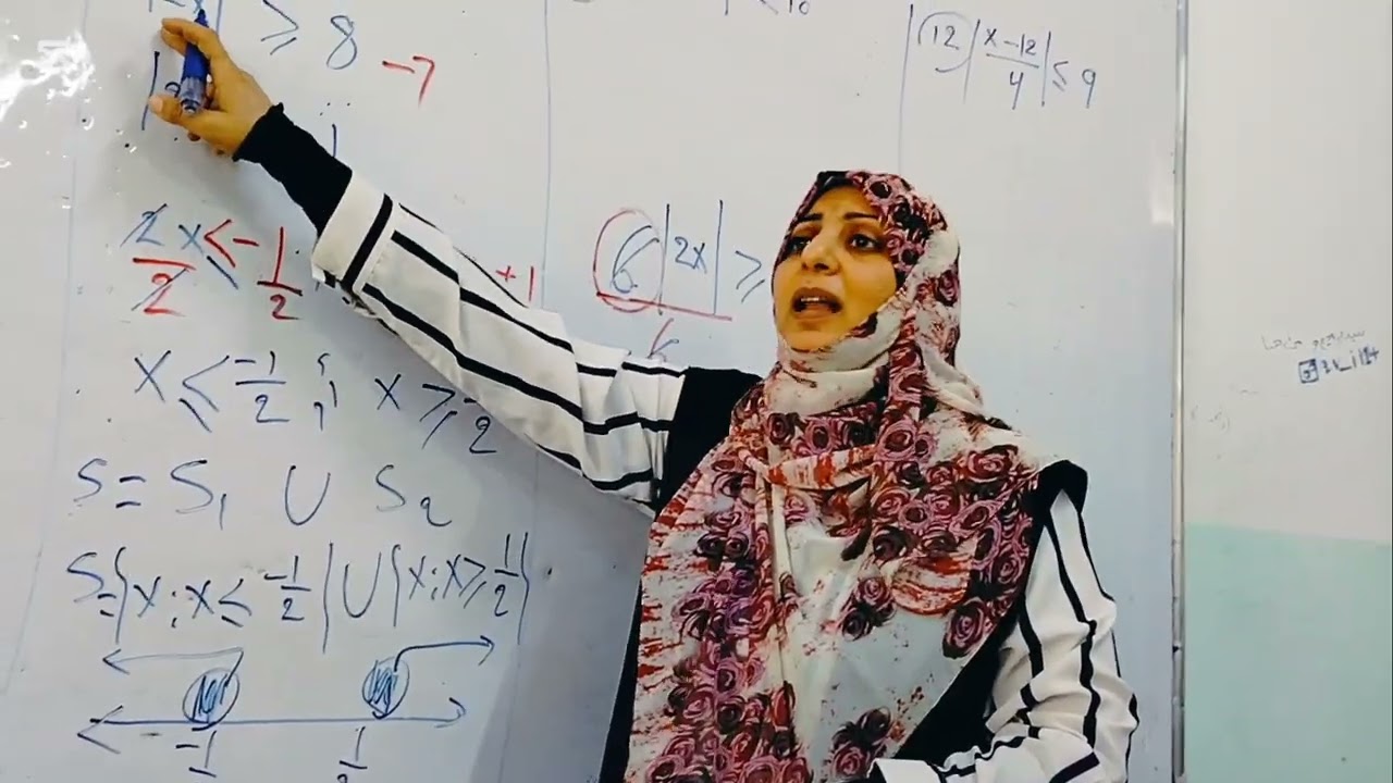 حل تمارين القيمة المطلقة ثالث متوسط مع جمع اهم افكار اختبار الفصل+اختيار من متعدد 