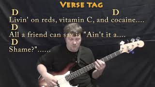 Truckin&#39; (Grateful Dead) Bass Guitar Cover Lesson in D with Chords/Lyrics