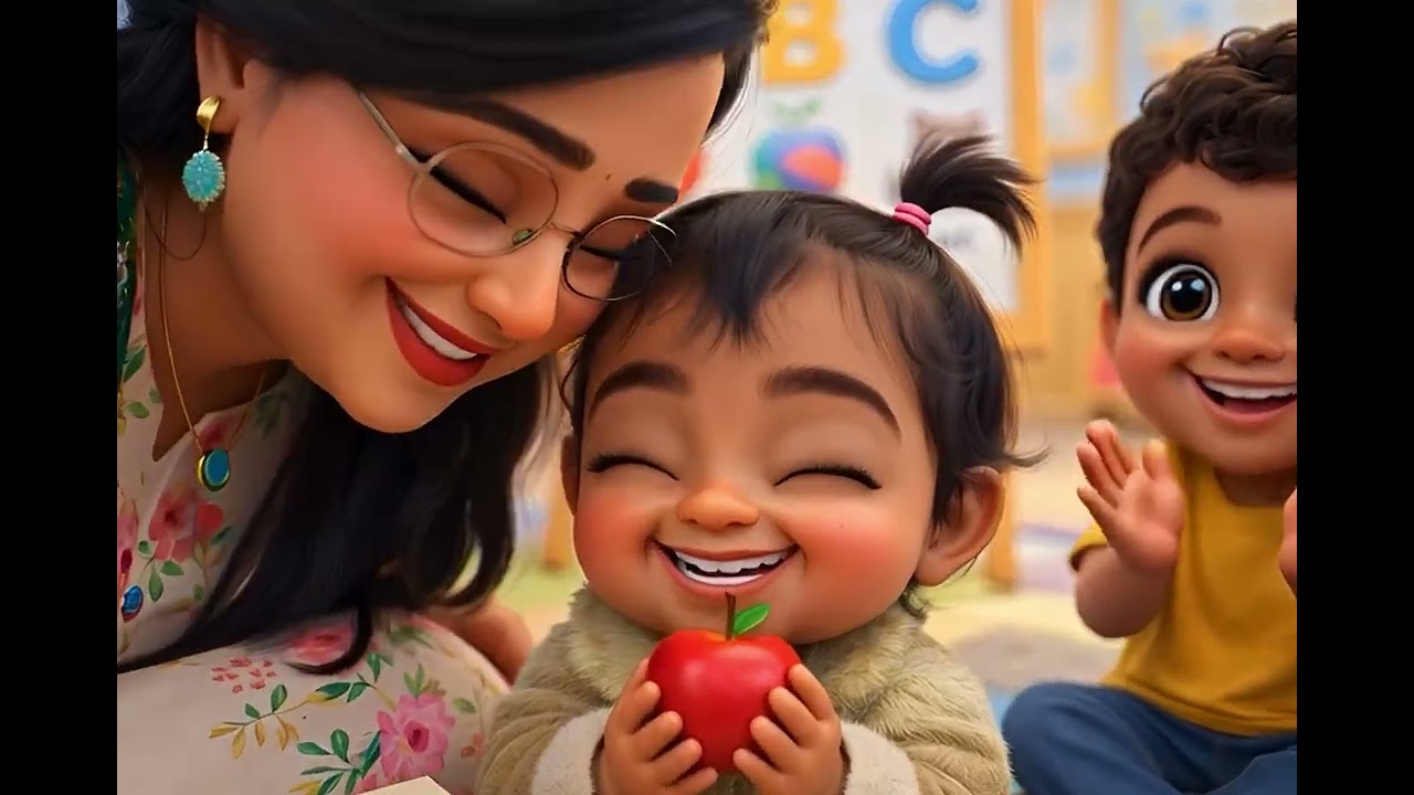 👉 А — яблоко 🍎 Б — мяч ⚽ | Изучение алфавита для детей | Уроки Саймы с Ханией