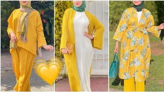 تنسيق اللون الأصفر في الملابس 💛| كوني دائما أنيقة #hijab #حجاب