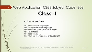 JavaScript Tutorial #1 for Web Application CBSE Subject Code 803