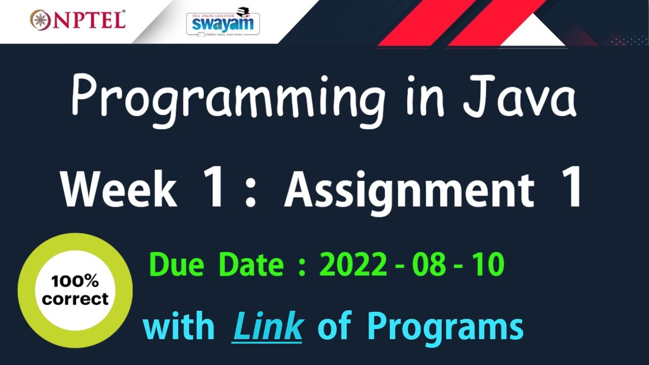 nptel swayam programming in java assignment answers